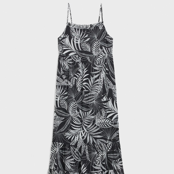 NWOT Banana Republic Smocked Maxi Dress Leaf Print Cotton - Picture 6 of 7